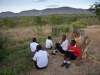 Tito secondary school having lunch in the savannah